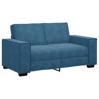 Tweezitsbank 120 cm fluweel blauw - thumbnail