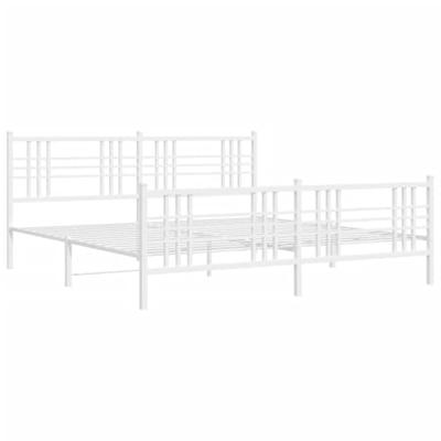 Bedframe met hoofd- en voeteneinde metaal wit 180x200 cm