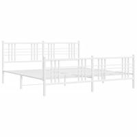 Bedframe met hoofd- en voeteneinde metaal wit 180x200 cm - thumbnail