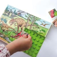 Hubelino blokpuzzel dinosaurus wereld - 35st. - thumbnail