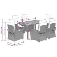 7-delige Tuinset met kussens poly rattan zwart - thumbnail