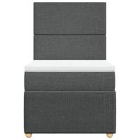 Boxspring met matras stof donkergrijs 80x200 cm - thumbnail