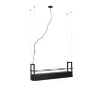QAZQA Smart hanglamp zwart met rek incl. 4 Wifi GU10 - Cage Rack - thumbnail