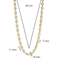 TI SENTO-Milano 3985SY Ketting Koffieboonschakel zilver goud-en zilverkleurig 8 mm 42 cm - thumbnail