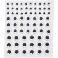 Creativ Company Wiebelogen, zelfklevend, d 8+12+14 mm, wit, 69 stuk, 1 vel - thumbnail