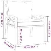 Tuinstoelen met zandkleurige kussens 2 st 68x76x79 cm staal - thumbnail