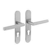 Intersteel Deurklink Hoek 90 graden op schild profielcilindergat 72mm geborsteld RVS - thumbnail