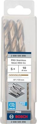 Bosch Accessories 2608585898 HSS Metaal-spiraalboor 10 mm Gezamenlijke lengte 133 mm Kobalt DIN 338 Cilinderschacht 5 stuk(s) Bosch Accessories 2608585898 HSS Metaal-spiraalboor 10 mm Gezamenlijke lengte 133 mm Kobalt DIN 338 Cilinderschacht 5 stuk(s)