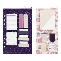 Creativ Company Post-it en boekenlegger set, afm 10,3x22 + 13,8x22 cm, goud, paars, roze, 2 vel/ 1 doos - thumbnail