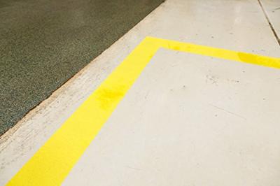 PaintStripe Vloermarkeringssjabloon, doorlopende lijn, 0,6 cm hoog, 7,6 cm breed, 6000 cm lengte, transparant/wit, 1