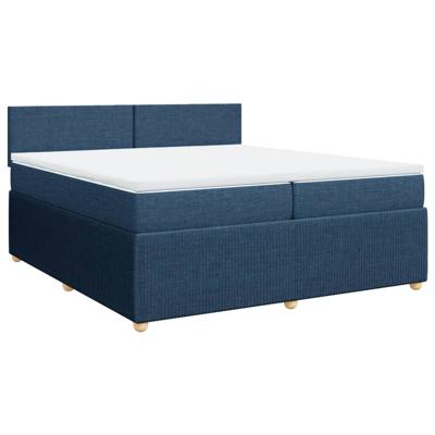 Boxspring met matras stof blauw 140x190 cm - thumbnail