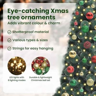 VidaXL Kunstmatige voorverlichte kerstboom met ballenset groen 120 cm