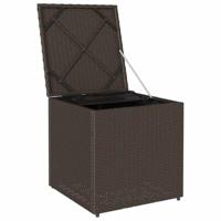 Kussenbox met opslag Bruin 50 x 50 x 50 cm poly rattan - thumbnail