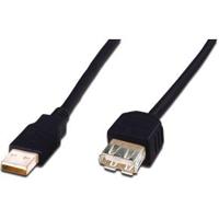 Digitus AK-300202-050-S USB-kabel USB 2.0 USB-A stekker, USB-A bus 5.00 m Zwart - thumbnail
