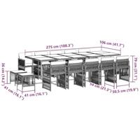 15-delige Tuinset met kussens poly rattan zwart - thumbnail