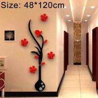 Creatieve vaas 3D acryl stereo muur stickers TV achtergrond muur corridor Home Decoratie grootte: 48x120x4cm - thumbnail