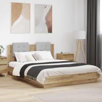 Bedframe met Hoofdeinde Artisan Eiken 150 x 200 cm Bewerkt hout - thumbnail