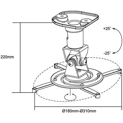 LogiLink BP0003 Beamer-plafondbeugel Kantelbaar, Draaibaar Afstand vloer-plafond (max.): 22 cm Wit LogiLink BP0003 Beamer-plafondbeugel Kantelbaar, Draaibaar Afstand vloer-plafond (max.): 22 cm Wit