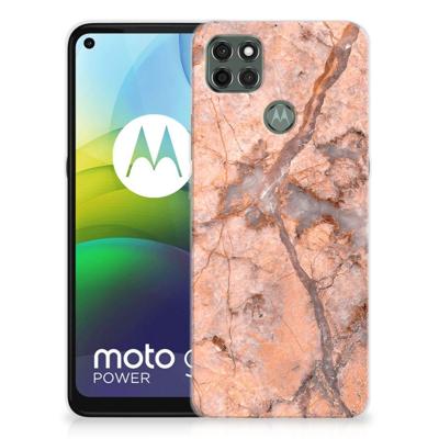 Motorola Moto G9 Power | TPU | Siliconen hoesje | Marmer Oranje