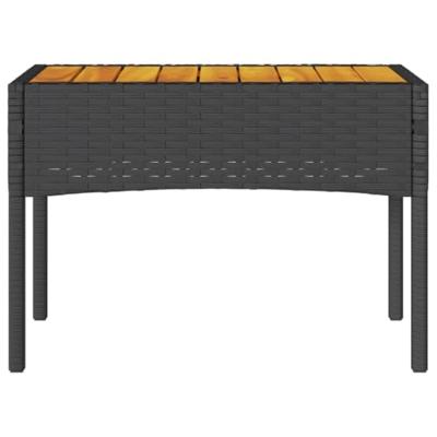 Tuinbank 2-zits met kussens en tafel poly rattan zwart