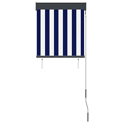 VidaXL Rolgordijn voor buiten 60x250 cm blauw en wit