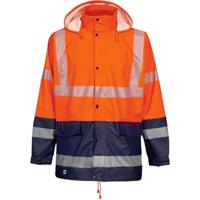 Opsial regenjas - Darius - High Visibility - oranje/marine blauw - maat L - thumbnail