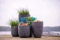 Capi waste bol smooth nl kunststof bloempot 35x34 cm terrazzo beige - thumbnail