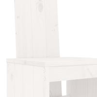 5-delige Barset massief grenenhout wit - thumbnail