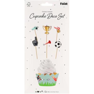 Fantastic Voetbal Cupcake Decoratie Set (6st)
