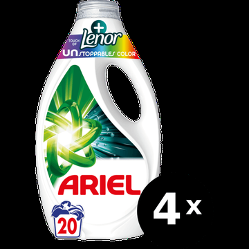 Ariel vloeibaar wasmiddel Unstoppable 4 x 20 wasbeurten bij Jumbo