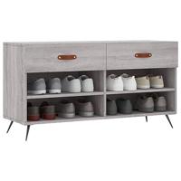 VidaXL Schoenenbank 102x35x55 cm bewerkt hout grijs sonoma eikenkleur - thumbnail