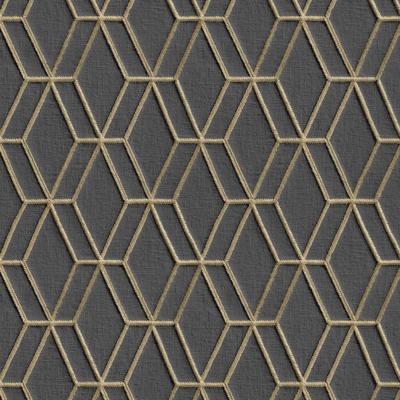 DUTCH WALLCOVERINGS behang hexagonal zwart en goudkleurig