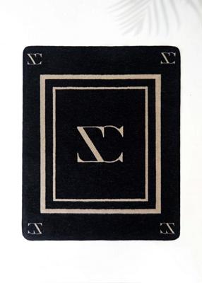 Plaid katoen - plaid ZC - Plaid beige & zwart 130x170