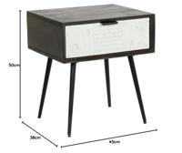 Nachtkastje DKD Home Decor 45 x 38 x 50 cm Zwart Metaal Wit Mangohout Wengue - thumbnail