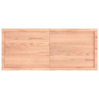 VidaXL Wastafelblad 140x60x(2-6) cm behandeld massief hout lichtbruin