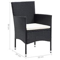 Tuinstoelen 4 st poly rattan zwart - thumbnail