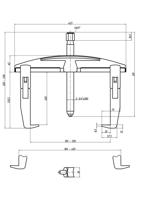 Gedore 1307940 Poelietrekker Spanbereik: 350 mm Aantal haken: 2 - thumbnail
