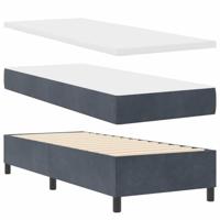 Boxspring bed met matras Donkergrijs 80 x 200 cm Fluweel - thumbnail
