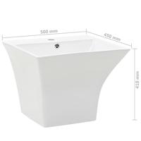 VidaXL Wasbak wandgemonteerd 500x450x410 mm keramiek wit - thumbnail