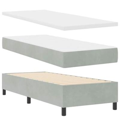 Boxspring bed met matras Lichtgrijs 80 x 200 cm Fluweel