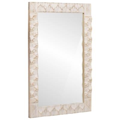 Badkamer Spiegel met spiegel Witte Was Afwerking 50 x 70 x 3 cm