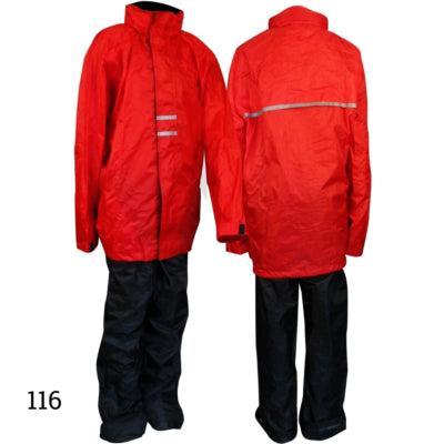 Ralka regenpak rood/zwart maat 116 | 14 stuks