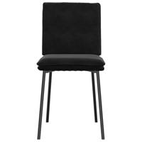 Eetkamerstoelen 2 st fluweel zwart - thumbnail