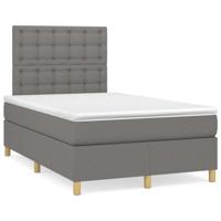 Boxspring met matras stof donkergrijs 120x190 cm - thumbnail
