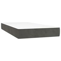 Boxspring met matras fluweel donkergrijs 90x200 cm - thumbnail
