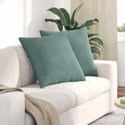 Sofa Kussens 2 pcs Zeegroen 80 x 80 cm Katoen Stof Sofa Kussens 2 pcs Zeegroen 80 x 80 cm Katoen Stof