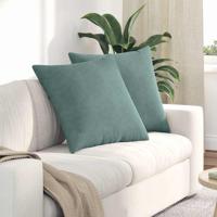 Sofa Kussens 2 pcs Zeegroen 80 x 80 cm Katoen Stof - thumbnail
