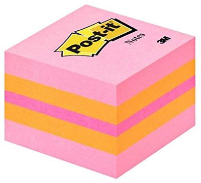 Post-it Notes mini kubus, 400 vel, ft 51 x 51 mm, roze