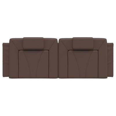 Hoofdbordkussen 140 cm kunstleer bruin