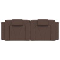 Hoofdbordkussen 140 cm kunstleer bruin - thumbnail